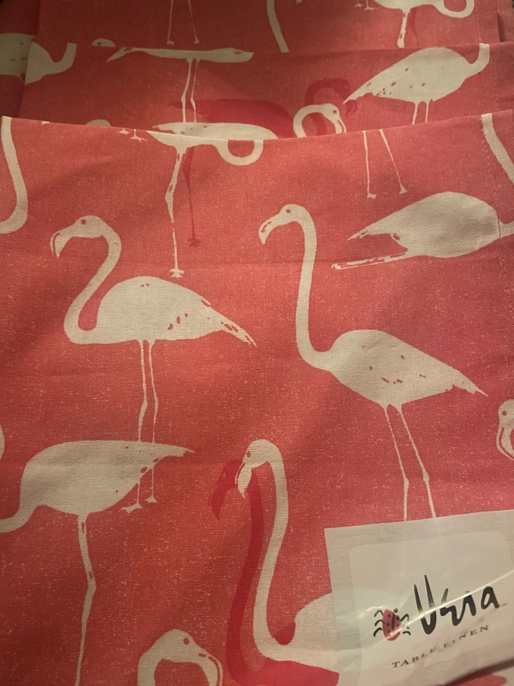 Vera Neumann Pink Flamingo Napkins Set New Dinner Table Linens